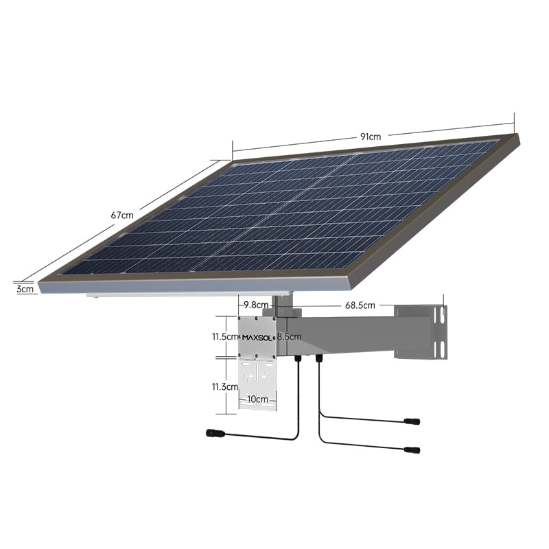 Maxsol CS12060 Solarsystem mit 120-W-Solarmodul und 12,8-V-LiFePO4-Batterie
