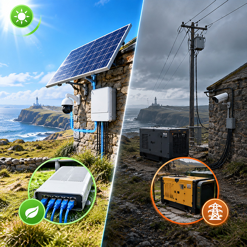 Solar-PoE oder Netzstrom für abgelegene Standorte?
