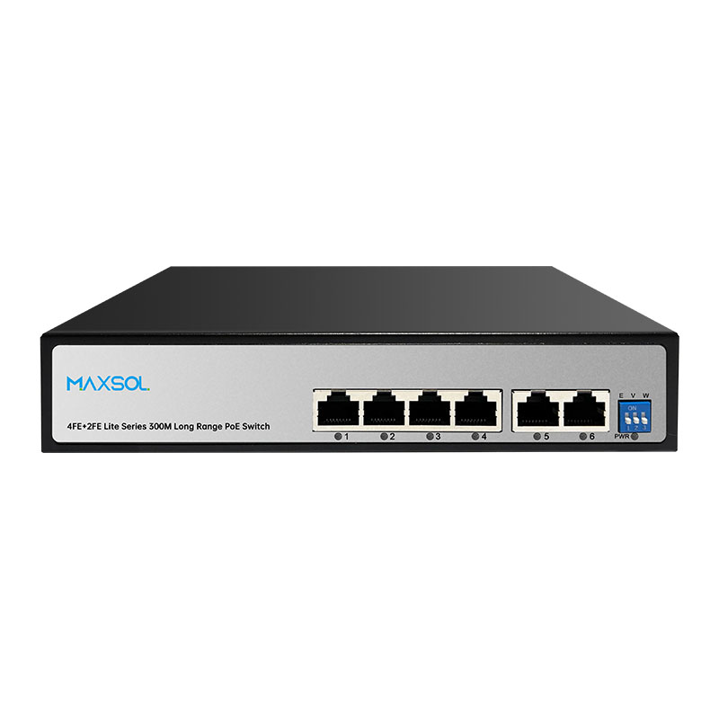 AI-PoE-Switch mit 4 Ports, großer Reichweite, 60W und 2 Uplink-Ports