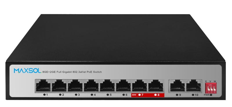 Unverwalteter 8-Port-Gigabit-PoE-Switch mit hoher Reichweite, 120 W