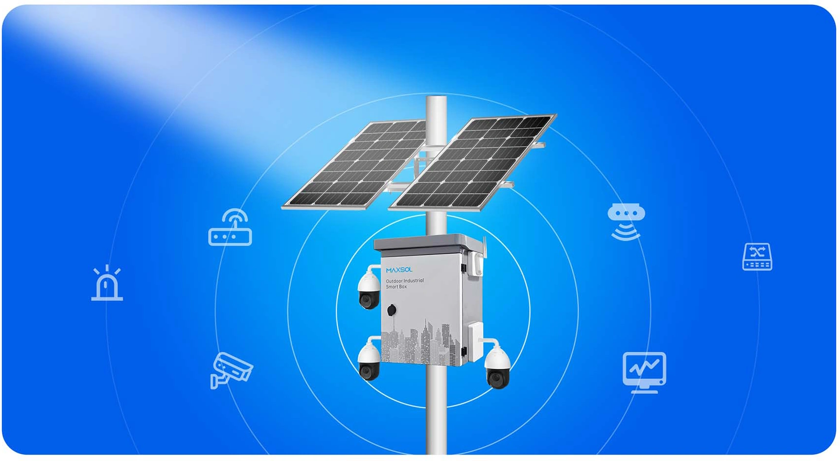 Integriertes MAXSOL-Solarstromsystem für den Außenbereich
