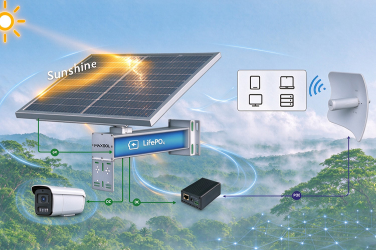 Solarstrom für IP-Überwachung und drahtlose CPE im Außenbereich